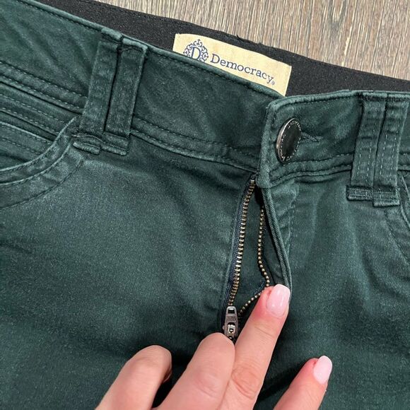 Democracy Ab Technology Skinny Pants Mid Rise Slim Ankle Stretch Green Size 6 - Picture 5 of 11